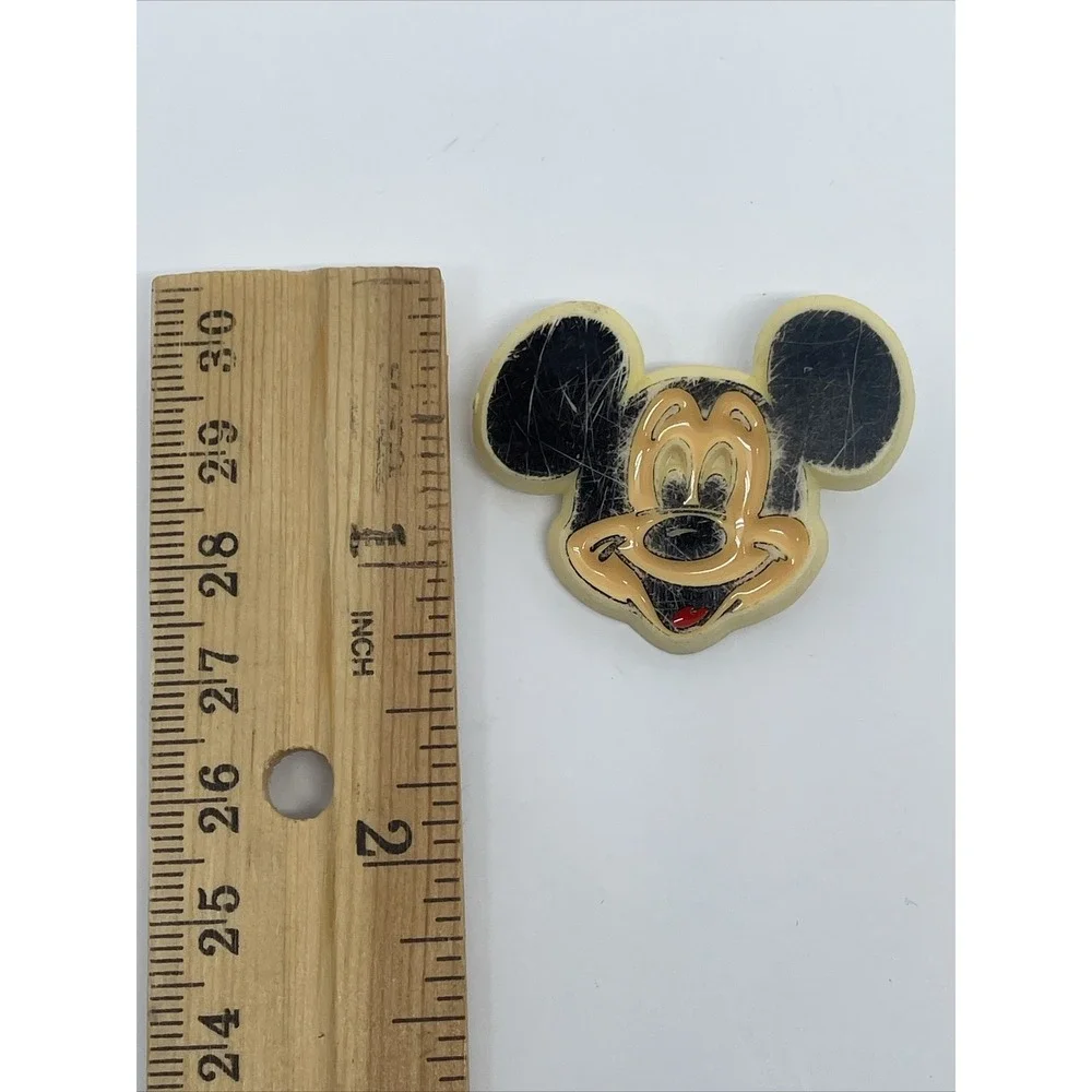 Vintage WALT DISNEY Mickey‎ Mouse Plastic Lapel Pin St Lucia